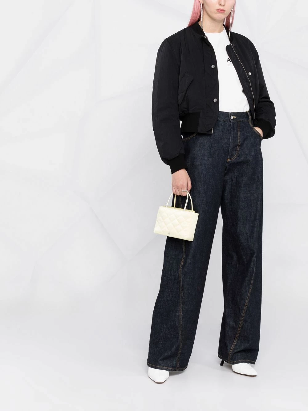 Amina Muaddi Mini diamond quilted clutch bag 4 Amina Muaddi mini diamond-quilted clutch bag