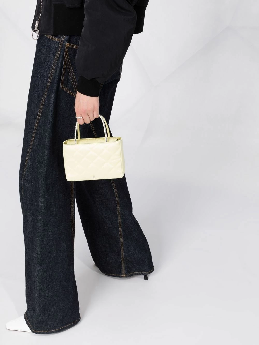 Amina Muaddi Mini diamond quilted clutch bag 5 Amina Muaddi mini diamond-quilted clutch bag