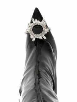Amina Muaddi Crystal embellished pointed toe boots 9 Amina Muaddi crystal-embellished pointed-toe boots