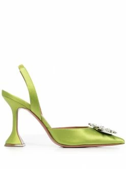 Amina Muaddi crystal-embellished pointed-toe pumps